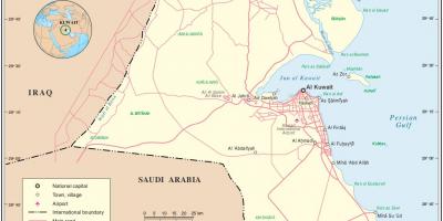 Kuwait kartta - Kartat Kuwait (Länsi-Aasia - Aasia)